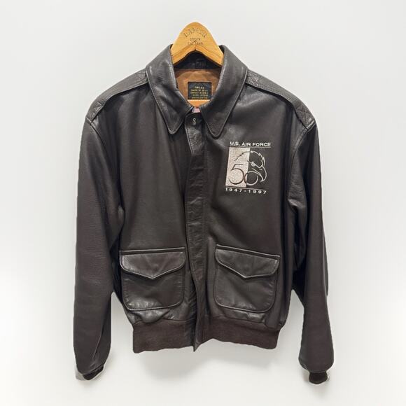 Avirex A-2 50th Anniversary 1947-1997 Genuine Goat Skin Leather Jacket Size 44